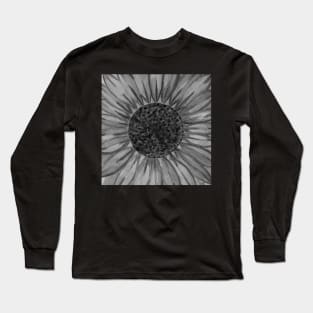 Black and white sunflower flower Long Sleeve T-Shirt